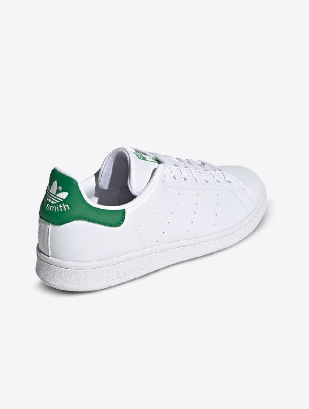 Men's White Leather Sneakers with Green Heel Tab - Stan Smith